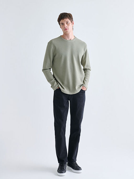 Bisiklet Yaka Erkek Sweatshirt