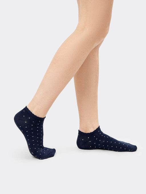 Цена за 5 пар! Носки женские короткие в темно-синем оттенке