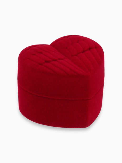 Футляр под серьги, кольцо Сердце, бархатный, 5.2?4.6 см, бордовый