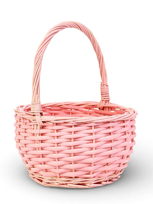 Корзина плетёная для хранения Vite, с ручкой, розовая, набор 2 шт.