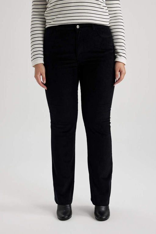 Расклешенные базовые вельветовые брюки - Defacto фото 7