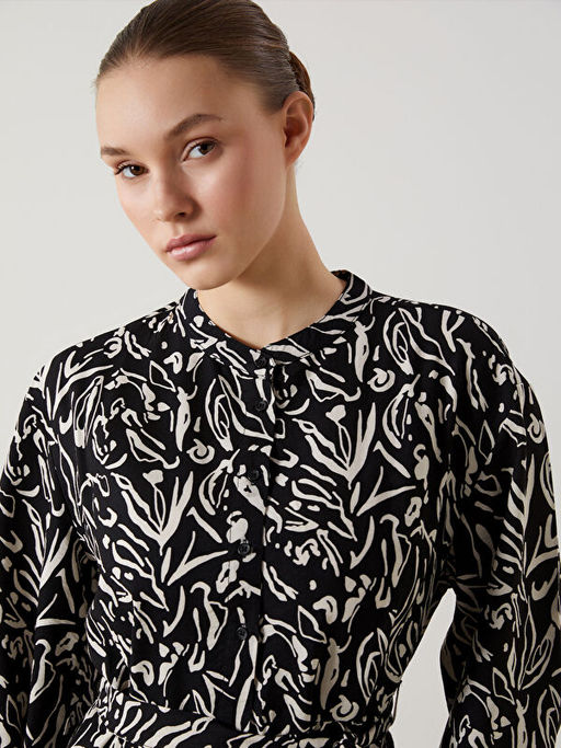 Hakim Yaka Desenli Elbise