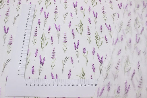Муслин двухслойный Лавандовая нежность, ш.1.5м, хлопок-100%, 100гр/м.кв - Купава фото 4