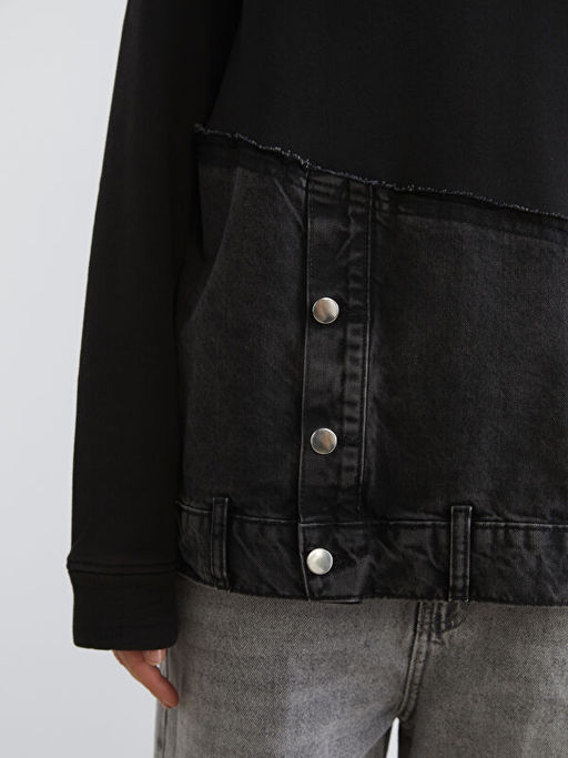 Bisiklet Yaka Oversize Kad?n Sweatshirt