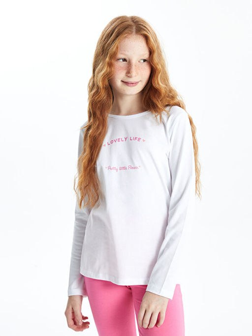 Bisiklet Yaka K?z ?ocuk Ti??rt - Waikiki фото 3