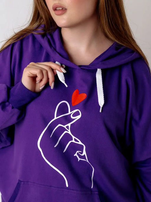 Толстовка худи с модным корейским жестом Я тебя люблю Арт. 1025