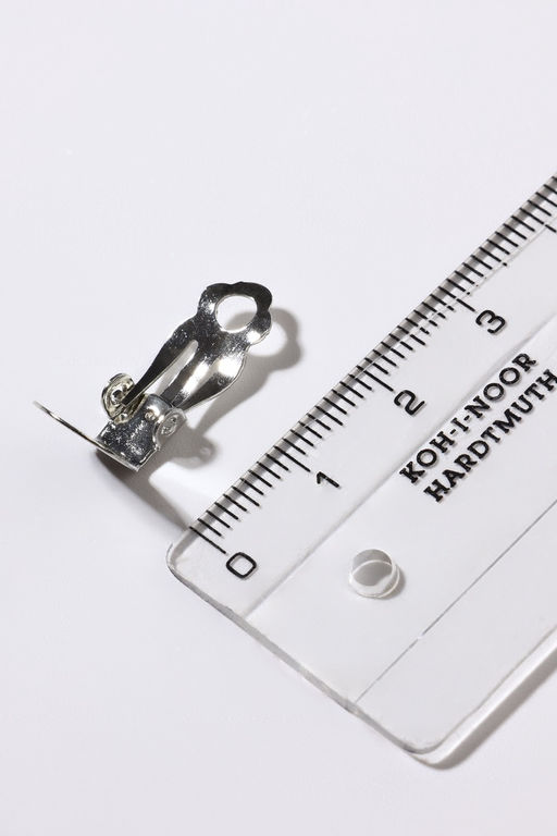 Цена за 2 шт. Основа под серьги-клипсы, 12 мм (набор 5 пар), цвет серебро