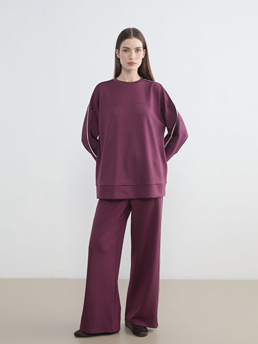 Bisiklet Yaka Oversize Kad?n Sweatshirt Tunik