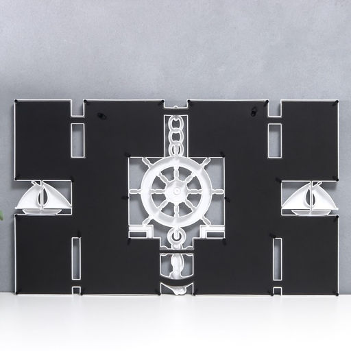 Фоторамка-коллаж на 10 фото 10×15 см «Якорь и штурвал», пластик, мультирамка, белая, 41×68 см