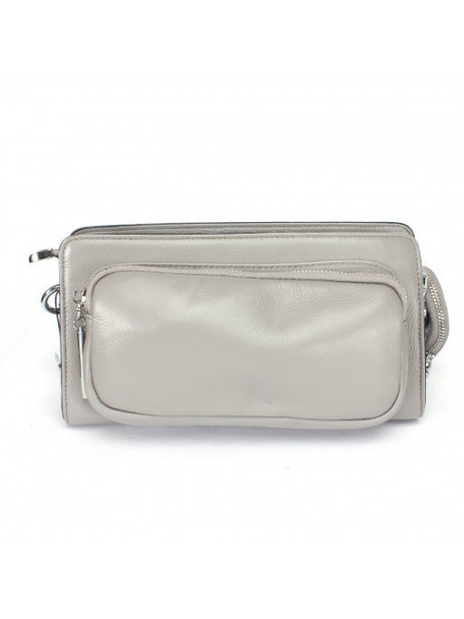 Сумка женская натуральная кожа GU 2033-2573, 1отд, плечевой ремень, св, серый SALE SALE 239452 - Adelia фото 2