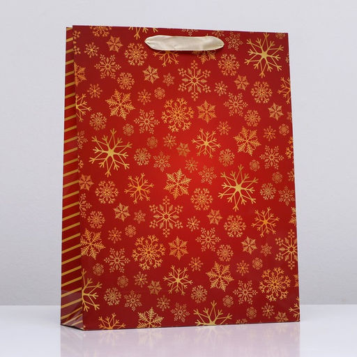 Пакет ламинированный вертикальный Снежинки,33 х 42 х 10 см - UPAK LAND фото 3