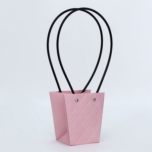 Цена за 10 шт. Сумка для цветов тиснение пудра влагостойкая, 12x12-8x8-12.5 см - UPAK LAND фото 5