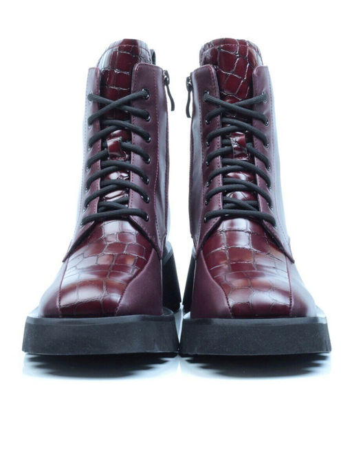 01-CG34-2 WINE Ботинки демисезонные женские (натуральная кожа, байка)