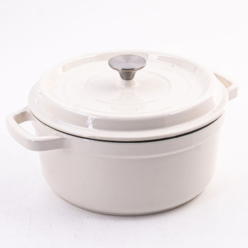 40632 Кастрюля чугун 3,6 л эмаль/покрытие белая MB (х2)