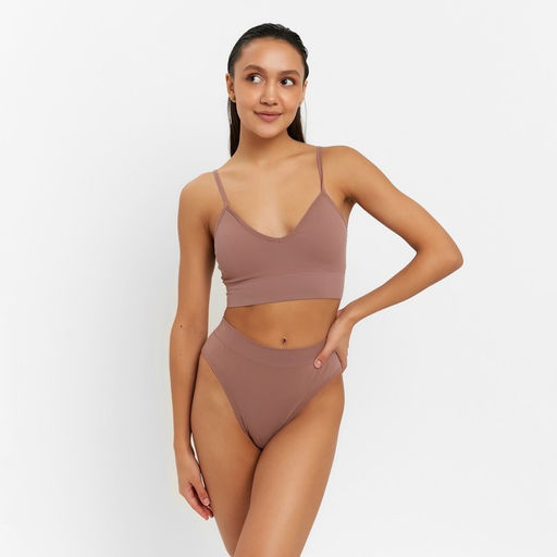 Комплект нижнего белья женский (топ, трусы) Collorista, цвет кофе, размер 42-44