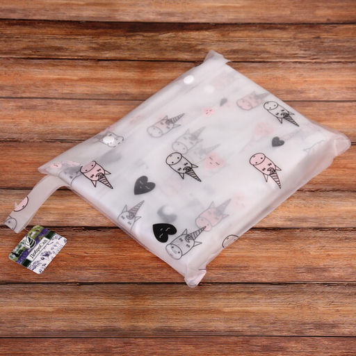 Дождевик-плащ "Единороги" с капюшоном и завязками, на кнопках 120 Мкрн 115*65см р-р M ДоброСад