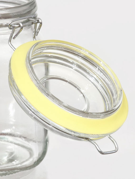 Банка для сыпучих «Радуга», 900 мл, 12×11×15 см, стекло, с бугельным замком, МИКС