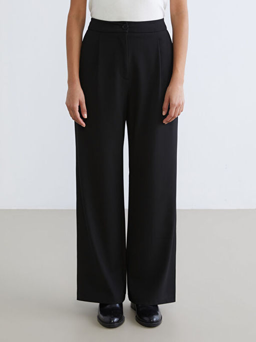 Loose Fit Geni? Pa?a Kad?n Pileli Pantolon