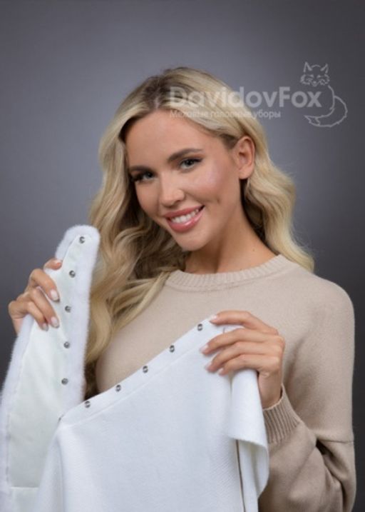 Платок Норка Трикотаж Белая - Davidovfox фото 3