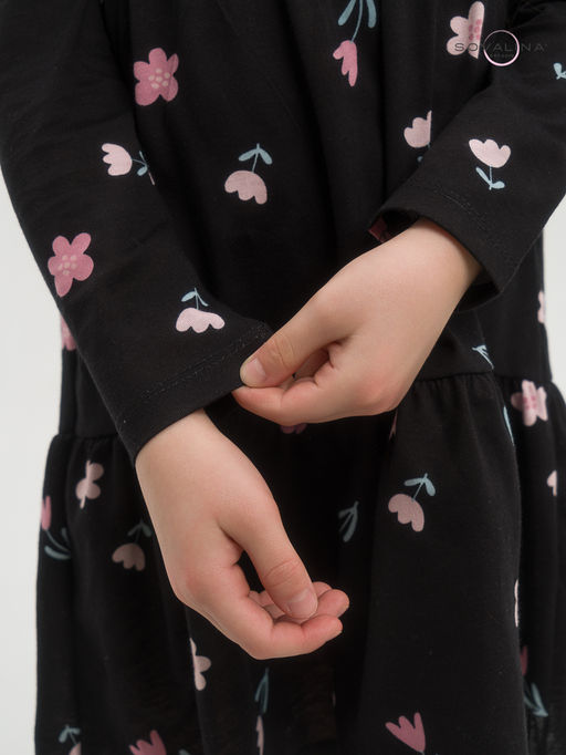Платье Тиана тюльпаны на черном - Sovalina фото 24