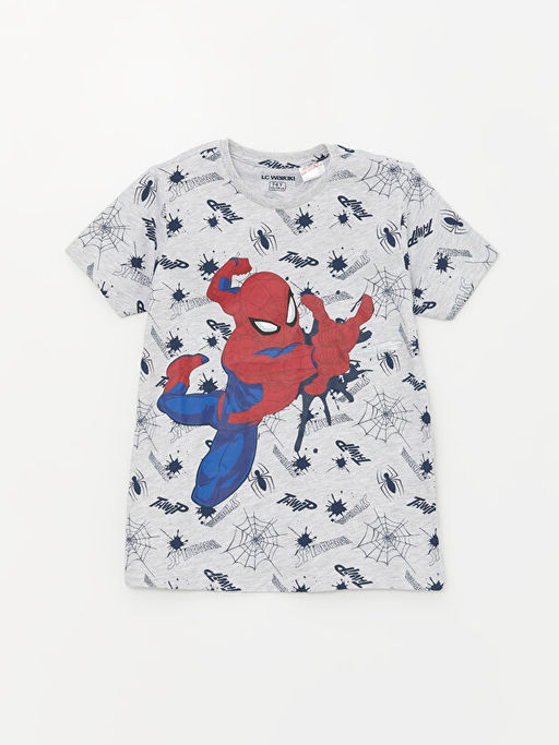 Bisiklet Yaka Spiderman Bask?l? K?sa Kollu Erkek ?ocuk ?ortlu Pijama Tak?m? - Waikiki фото 2
