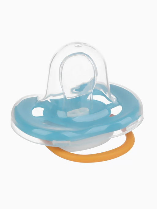 Соска - пустышка ортодонтическая «Пингвин», +6 мес., цвет голубой