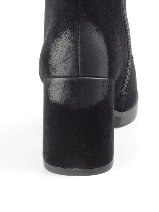 04-R180-1 BLACK Ботинки зимние женские (натуральная замша, натуральный мех) - Фабричный китай фото 13