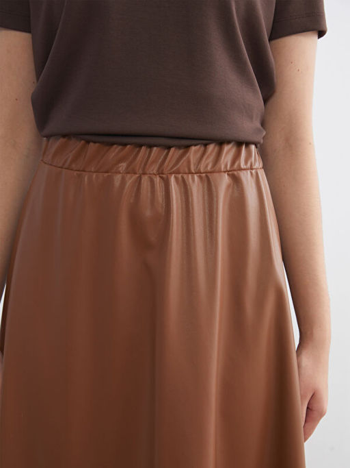 Beli Lastikli Deri G?r?n?ml? Klo? Etek