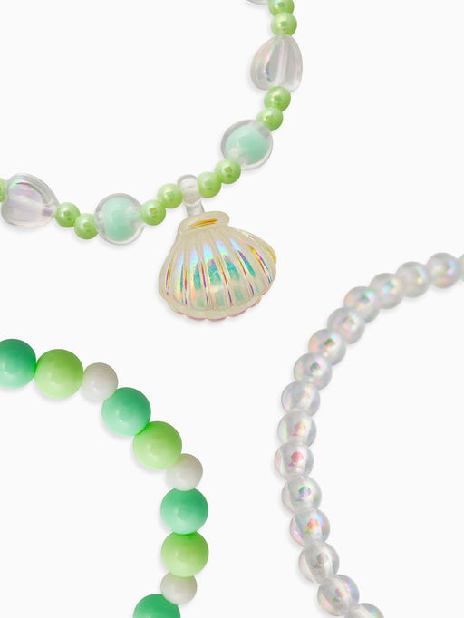 Цена за 2 шт. Браслеты детские «Выбражулька. Жемчужина желаний», набор 3 шт. зеленый