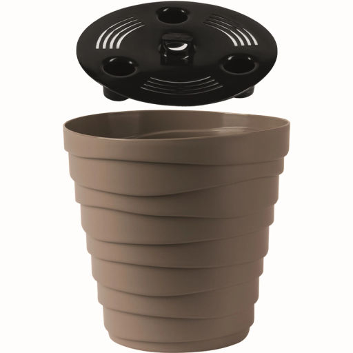 Цена за 2 шт. Кашпо для цветов пластиковое 1,4л d-14,5см "Бархан" Мокачино