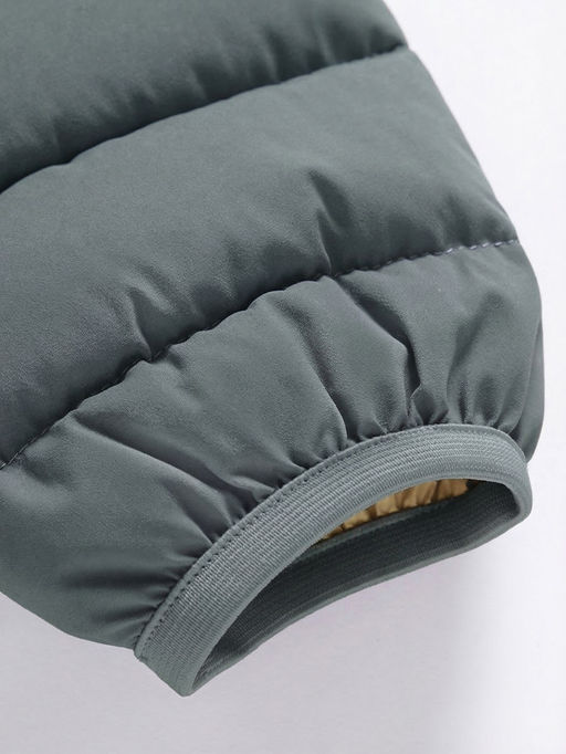 Куртка женская стёганая с капюшоном с графеновой подкладкой цвета хаки 9624_1Kh