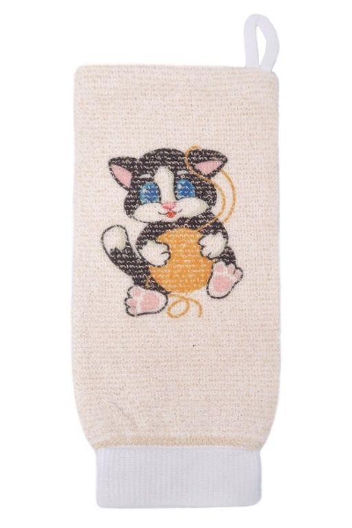 VIVAL Мочалка детская рукавица из хлопка с рисунком  фото 4