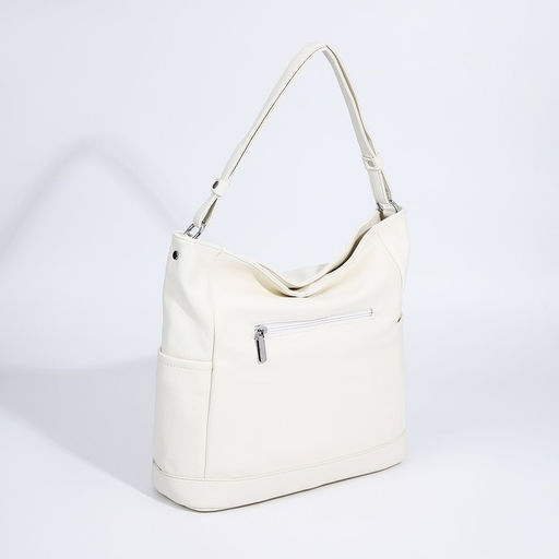 Сумка-тоут на молнии, 3 наружных кармана, цвет белый - Simaland фото 2