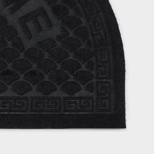 Коврик придверный Доляна «Спираль», полукруглый, влаговпитывающий, без окантовки, 38×58 см, цвет МИКС