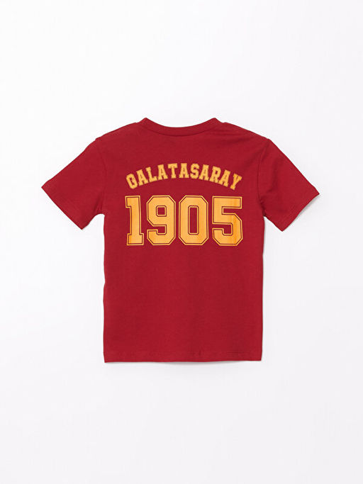 Bisiklet Yaka K?sa Kollu Galatasaray Bask?l? Erkek Bebek Ti??rt - Waikiki фото 3
