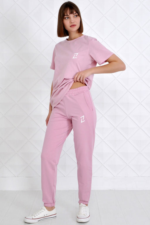 Арт. 2349 Костюм женский пудра 44-52 (5 шт) Цвет:верх- пудра, низ- пудра - Калинка фото 11