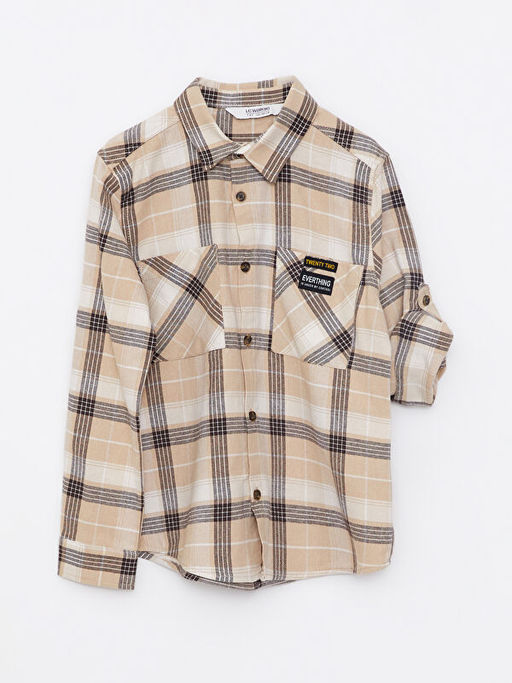 Uzun Kollu Ekose Desenli Pamuklu Erkek ?ocuk G?mlek - Waikiki фото 2