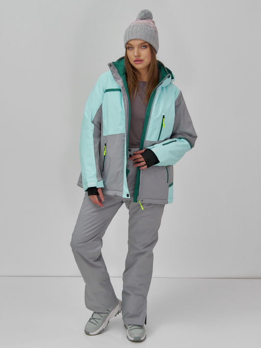Горнолыжная куртка женская зимняя голубого цвета 7092Gl - Chunmai фото 8