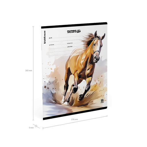 АКЦИЯ Цена за 10 шт. Тетрадь школьная ученическая ErichKrause Wild Mane, 18 листов, линейка (в плёнке по 10 шт.)_MIX-PACK  фото 10