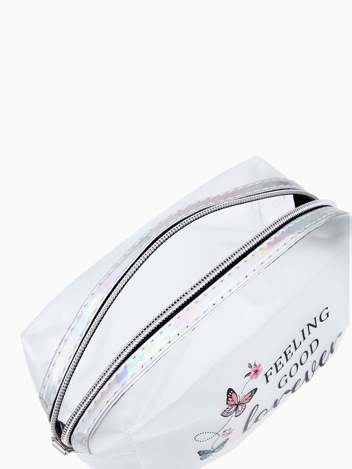 Косметичка на молнии для бассейна, матовая, с надписями, разноцветная