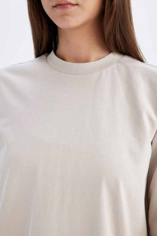 Туника-футболка с длинными рукавами стандартного кроя - Defacto фото 5