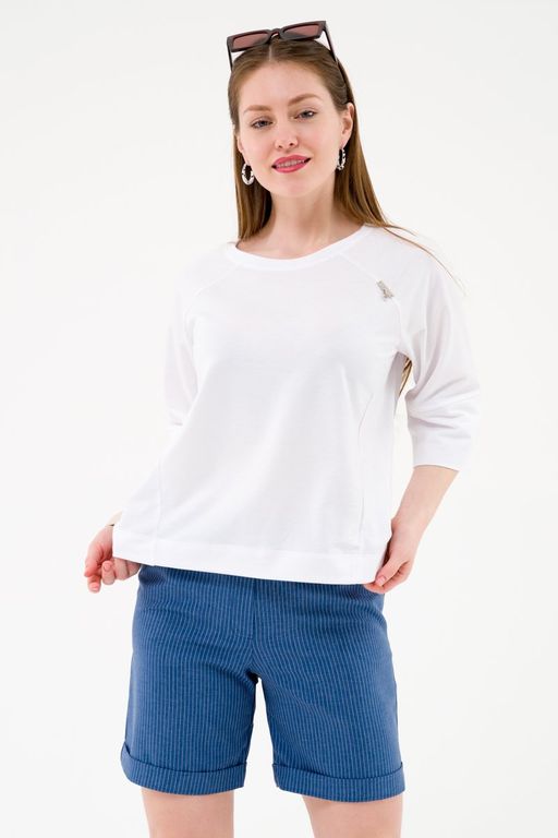 Шорты прямые с манжетами джинсовый - Odis фото 6