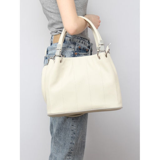 Сумка женская искусственная кожа ADEL-319, 1 отд, плечевой ремень, бежевый/серый флотер 259114 - Adelia фото 5