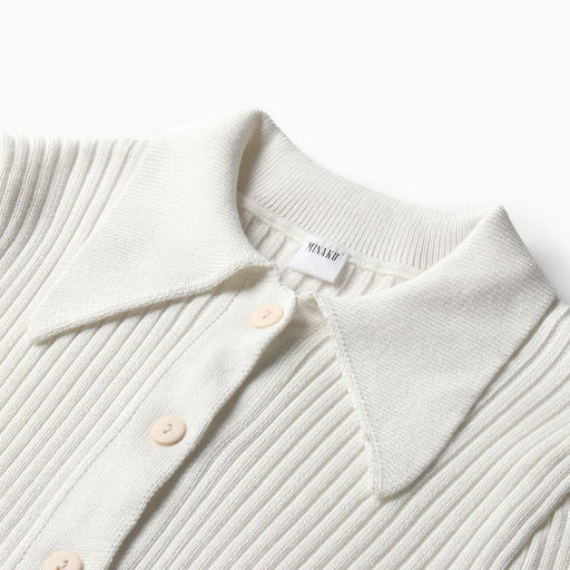 Джемпер женский на пуговицах MINAKU: Knitwear collection, белый, размер 42-44  фото 7