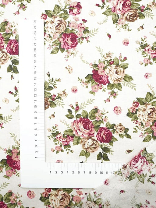 Хлопколен Чайная роза на суровом, СОРТ2, ш.1.5м, лен-20%, хлопок-80%, 125гр/м.кв - Купава фото 5