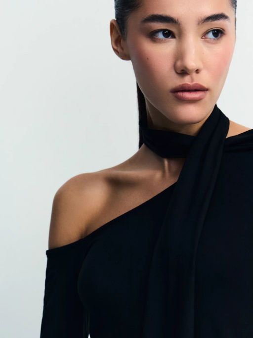 Платье миди из визкозы с шарфом / Zarina  фото 5