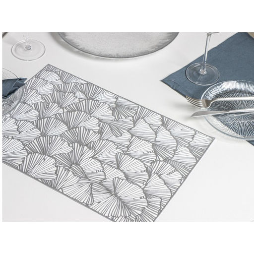 Набор салфеток сервировочных на стол Доляна Веер, 4 шт, 3045 см, цвет серебряный  фото 2