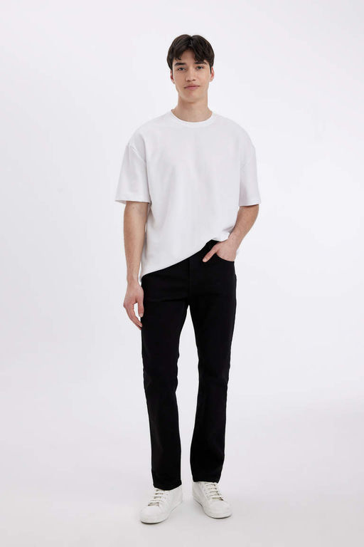 Джинсовые брюки Sergio Regular Fit Normal Mold с нормальной талией и зауженными штанинами - Defacto фото 4