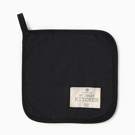 Прихватка ЭтельKitchen цв.черный, 19х19 саржа,100% х/л  фото 2