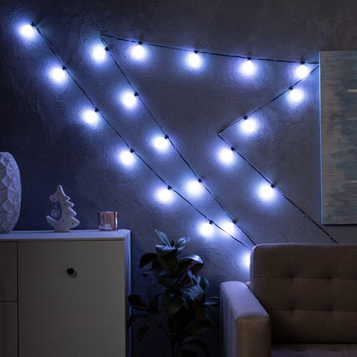 Умная гирлянда Нить 6 м с насадками Шишки матовые, IP20, тёмная нить, 20 LED, свечение RGB, USB - Luazon lighting фото 6